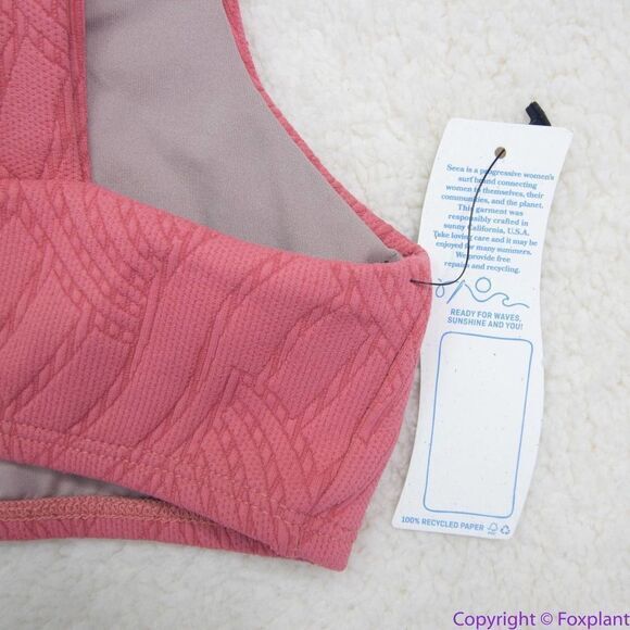 NEW Seea x Free People Georgia bikini top flamingo pink, M - Picture 7 of 10